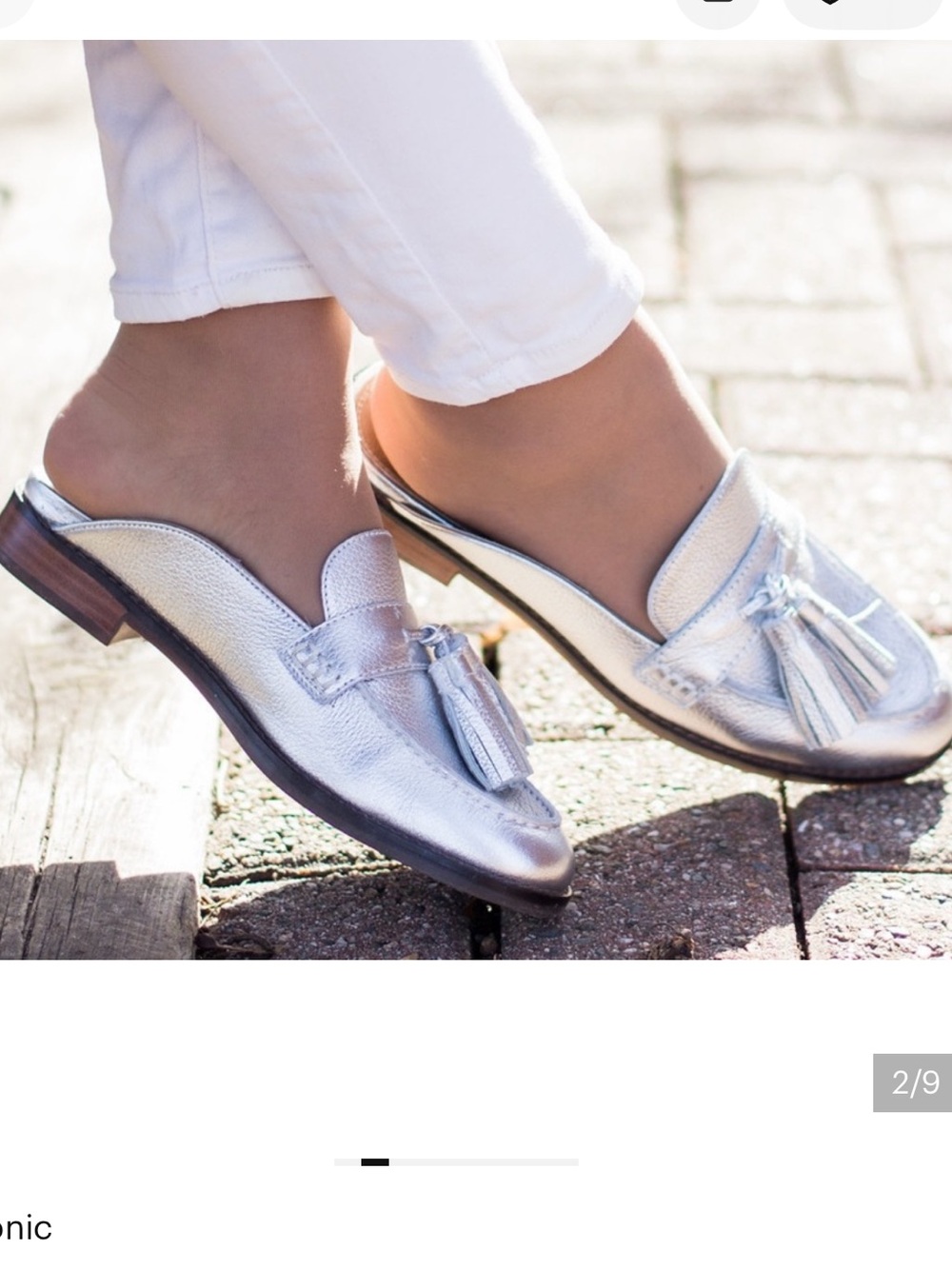 VIONIC REAGAN Metallic/Silver Leather Tassels Mule Clogs Women's 8